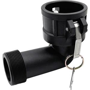 200B-90 Degree Elbow Type B Poly Cam and Groove Hose Fitting, 2" Socket x 2" Hose ID Barbed