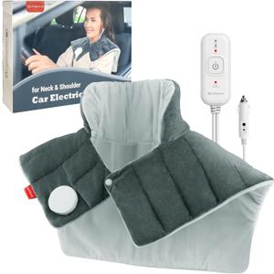Car Electric Blanket for Neck and Shoulder, Comfytemp Heated Car Blanket with 3 Heat Settings 2H Auto-Off, Heated Neck Shoulder Wrap for Soothing Warmth, 12V/24V Heated Throw Blanket for Car, Camping