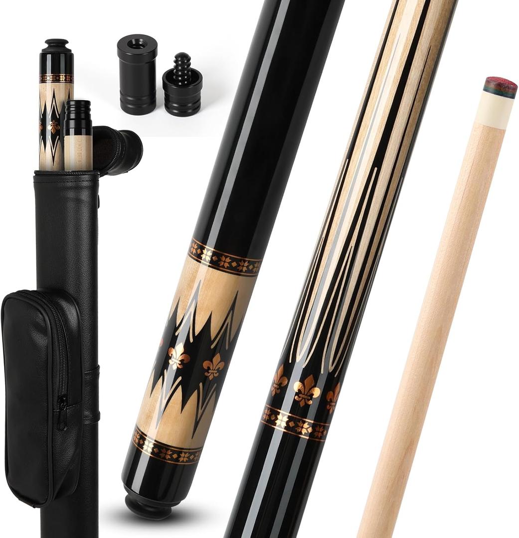 IIQ Pool Cues Stick, Pool Cue Stick Sets of 4/3/1 Cue Sticks 58 inch Pool Cues Adult Canadian Maple Wood Billiard Stick (20oz + bag)