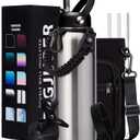 40oz Stainless Steel Water Bottle - Wide Mouth Vacuum Insulated Metal Water Bottle with Straw Lid & Paracord Handle, Sweat-Proof Water Flask Thermo Metal Mug with Strap for Gym Camping Hiking