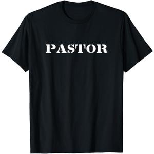 Pastor Design Christian Pastor Gift T-Shirt (Small, Black)