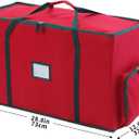 2-In-1 Christmas Decoration Ornament Organizer Box Movable Pallet Santas Bags Ornament Storage Containers, Holds 73 Holiday Ornaments, Adjustable Space For Figurines And Pockets For Decoration