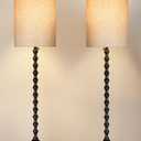Lampworks Buffet Lamps, Table Lamps Set of 2-23" Tall with Sturdy Metal Bases & Textured Linen Shades - UL Certified, Ideal for Creating a Cozy Vibe in Living Rooms, Dining Rooms & Entryways