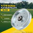 TonGass (2-Pack, Silver) Exact Replacement 4 7/8" Flat Idler Pulley 956-04129 Idler Pulley Compatible with Cub Cadet MTD, OEM Part Number 956-04129C, 756-04129B, 756-04129C, 753-08171
