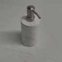 Marble Soap Dispenser with Stainless Steel Pump, White Hand Liquid Soap Dispenser, 6 Ounces for Bathroom (Cylindrical)