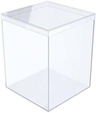 6 Crystal Clear Hard Plastic Display Case for Collectibles, Clear Gift Box for Party Favors, 3.44" Square x 4.5" Tall, Made in USA by Gary Plastic Packaging