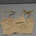 SHAPELLX Wireless Comfy Bra for Women Seamless Bra Non Padded Soft Bralette V Neck Everyday Bras with 4 Rows of Hooks, Large, Nude