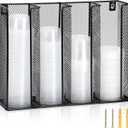 Wall Mount Portion Sauce Cup Lid Organizer 4 Compartments Iron Sauce Cup Dispenser Black Cup and Lid Holder Organizer Fits Cups Size 2 to 5.5 oz For Kitchen Counter Restaurant Coffee Bar 13x10x3.3 In