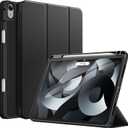 JETech Case for iPad Air 11-Inch M4/M3/M2 (2026/2025/2024), iPad Air 5/4 (2022/2020 5th/4th Generation 10.9-Inch) with Pencil Holder, Slim Tablet Cover with Soft TPU Back, Auto Wake/Sleep (Black)