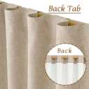 LAMIT Full Blackout Window Curtains for Bedroom, 54 Inches Thermal Farmhouse Curtains Back Tab and Rod Pocket Privacy Protected Burlap Panels with White Liner, 2 Panels, 52 x 54 Inch