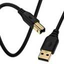 Printer Cable 6FT USB 2.0 Printer Cable USB-A to USB-B Cables, High Speed Scanner Print Cord for HP Canon Dell Samsung Epson Brother Lexmark Xerox, MIDI Cables for Digital Piano DAC MIDI Controller