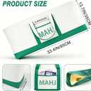 Large American Mahjong Canvas Carry Bag, 33.4 x 13.7 x 4.7 Inches Spacious Mahjong Bag for Tiles, Racks, Game Mats & Gaming Accessories, Portable Travel Organizer Gift for Mahjong Players (Green)