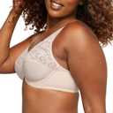 Bali Women's Lilyette Minimizer Underwire Bra with Lace Trim, Microfiber Full Coverage Bra, 36DDD