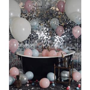 Kate Square Sliver Sequin Wall Panel Backdrop Sliver Glitter Panels Wedding Decoration(Pack of 12)