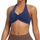 Aoxjox Women's Workout Sports Bras Fitness Halter Bra Yoga Crop Tank (Blueberry, XX-Small)
