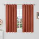 BGment Terracotta Blackout Curtains for Small Window - 34 x 40 inch Short Curtains Privacy Thermal Insulated Room Darkening Rod Pocket and Back Tab Fall Drapes for Kitchen/Cafe/Bedroom, 2 Panels
