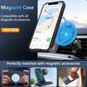 Fin2feel Magnetic for iPhone 12/iPhone 12 Pro Case with Screen Protector, Compatible with MagSafe, Built-in Stash Stand Phone Case Anti-scratch Shockproof Cover for iPhone 12/12 Pro(Translucent Black)
