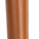 vivianly Women's Chunky Heel Knee high Boots Zipper Square Toe Platform Booties (6, Brown-platform-2.36in Heel)