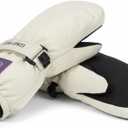 Kids Winter-Mittens Boys Girls Warm Snow Gloves Cold Weather Windproof Ski Mittens for Outdoor(for 6-12 Yrs) (Beige)