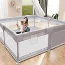 Baby Playpen 50x50 Inch, Play Pens for Babies and Toddlers Baby Fence Baby Play Yards for Indoor & Outdoor with Breathable Mesh Anti-Fall Playpen
