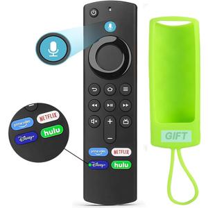 Voice Remote Control Replacement for L5B83G/L5B83H TV, for Smart TV/4K Max, Lite, 3rd/2nd Amazon Cube (1st & 3nd Gen), AMZ TV(3rd Gen, Pendant), with Green Protective Silicone Cover