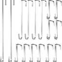 Hotop 16 Pieces Christmas Wreath Hanger Over Door Hooks for Hanging Metal Z Hooks Christmas Front Door Welcome Sign Decor Hanging Coats Hats Bags(Electroplated Silver)