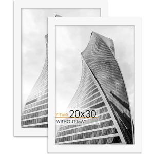 20x30 Poster Frame 2 Pack, White 20 x 30 Picture Frame for Posters and Art Prints, Horizontal or Vertical Wall Mounting