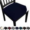 Dining Chair Seat Covers, Washable Dining Room Chair Seat Covers Set of 4, Removable Kitchen Seat Covers Chair Covers for Dining Chairs (Navy Blue)