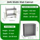 Pull Down Shelf for Kitchen Upper Cabinet,Heavy Duty Pull Down Cabinet Organizer, 2 Tier Upper Cabinet Pull Down Spice Racks for Tall Kitchen, 26-28inch Width, White, M -Cabinet Size
