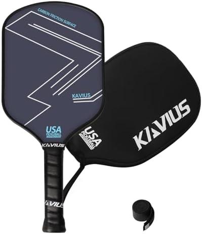 KAVIUS Carbon Pickleball Paddle 16mm Pickleball Paddle PP Honeycomb Core with Upgraded T700 Carbon Fiber for Spin Professional Pickleball Paddles USAPA Approved with Long Handle