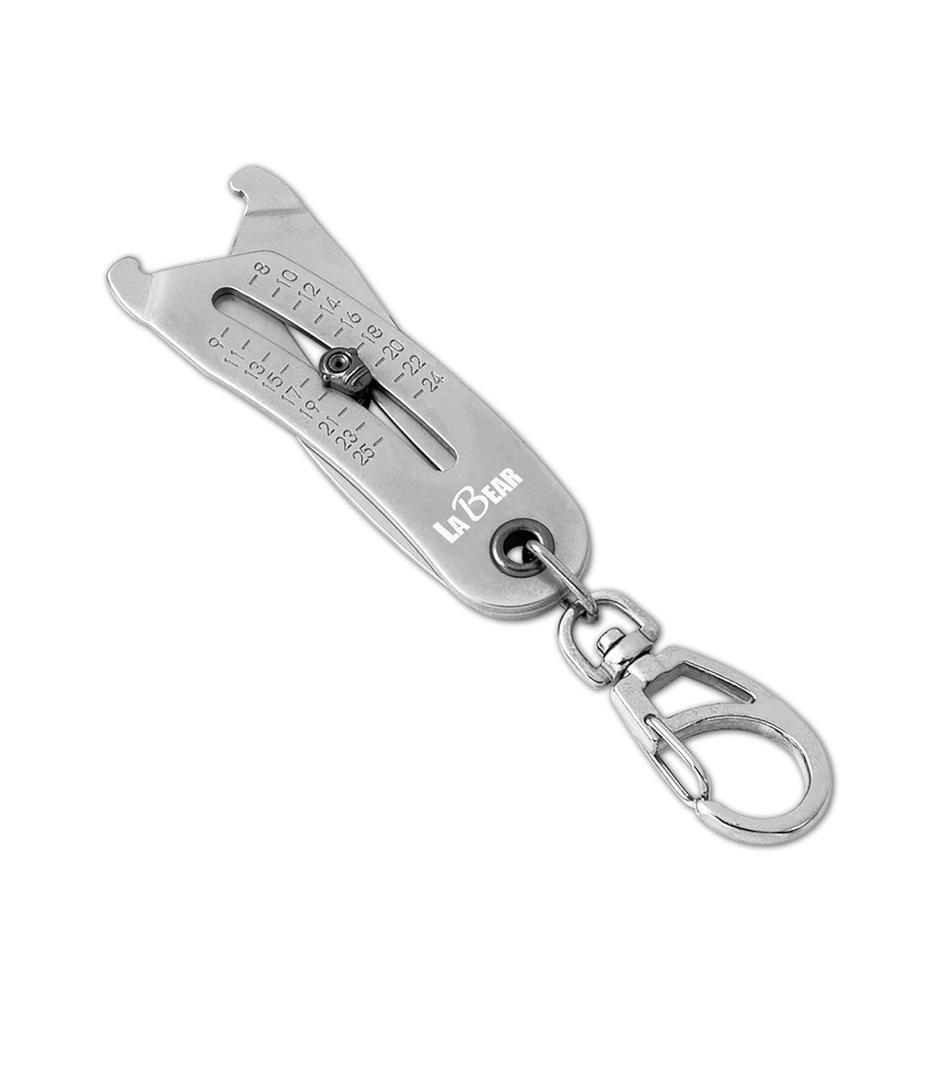 LABEAR Elite Nut and Bolt Size Identifier Keychain, Pro-Grade SAE & Metric Thread Gauge (8-25mm, 5/16"-1") Heavy-Duty Steel Fastener Checker & Wrench Size Finder, Permanent Stamped Markings
