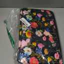 Large Capacity Black Flower Pencil Holder with Zipper Closure Twill Fabric Pencil Case for 300 Colored Pencils or 200 Gel Pens
