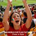 2 x AICase for Panini World Cup 2026 10 Stickers Flag Tattoos Merchandise USA Canada Mexico Soccer Football Temporary Tattoos for Kids, Adult,Teens-World Cup Match Support Supplies,Soccer Game Day Gifts_3, (Mix )
