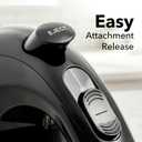 OVENTE 5-Speed Corded Electric Hand Mixer with Stainless Steel Whisks, Compact Portable Design with Snap-On Storage Case,150W Lightweight Handheld Mixer for Baking & Cooking, Black HM151B