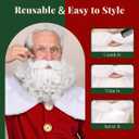 Honcloud Men's 8 Inches Curly White Realistic & Fluffy Fake Beard For Wizard Costume Party and Halloween(White)