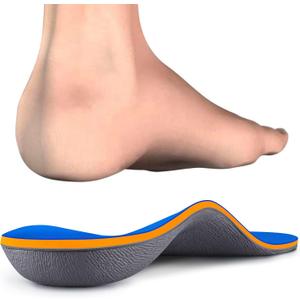 Kelaide Arch Support Insoles Relief Plantar Fasciitis, Comfort Orthotic Inserts for Flat Feet, Feet Pain, Pronation, Shoes Insoles for Men and Women Blue (Mens(10-10.5)/Womens(12-12.5))