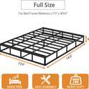 Full Size Box Spring Bed Base 9 Inch, 3000lbs Heavy Duty Box Spring Full Metal Mattress Foundation with Fabric Cover, Tool-Free Easy Assembly, Noise Free