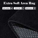 Large Area Rugs for Bedroom Living Room - 6x9 Feet Ultra Soft Black Rug Thickened with Memory-Foam, Solid Modern Minimalist Carpets for Home Decor, Non-Slip and Comfy Nursery Room Rugs