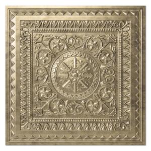 Art3d Drop Ceiling Tiles, Glue up Ceiling Tiles, 2'x2' Plastic Sheet in Antique Gold (12-Pack, 48 Sq.ft)
