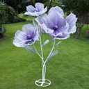 Giant Artificial Flower Decor with Stand, Oversized Freestanding Gradient Statement Flower for Wedding Flower Decor, Event, Commercial Display, Photo Backdrop & Home Decoration (Purple)
