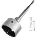 3.5 inch / 90mm Concrete Hole Saw with SDS Plus Shank Connecting Rod,Concrete Drill Bit,6.3mm Tungsten Carbide Tip Cement Hole Saw for Concrete Cement Brick Wall (90mm (3.5 inch))