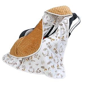 Miracle Baby Car Seat Swaddle Blanket, 2.5 TOG Breathable Cotton Stroller Blanket with 3-Point Harness, Soft Minky Dot Wrap for Infant Boy Girl, 35.4"x35.4"