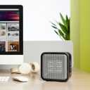 Amazon Basics Ceramic Portable Mini Space Heater for Office Desk, Indoor Use, Fast Heating, Energy Efficient, 500W, With Tip-Over Protection, Lightweight 1.4 lbs, Black, 5.87"D x 3.15"W x 5.95"H