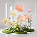 Artificial Flowers Decorations 5.58ft Fake Paper Poppy Flower for Standing Reception Wedding Arrangements Mother's Day Party Banquet Background Decor (Combodiam)