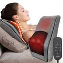 Boriwat Back Massager with Heat, Neck Massager for Pain Relief Deep Tissue, 3D Kneading Massage Pillow for Back, Neck, Shoulder, Legs, Gifts for Women Men Mom Dad