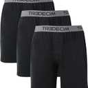 TREDECIM Mens Organic Cotton Classics Knit Boxers Shorts Comfort Relaxed Underwear 3 Pack (Medium, Black)