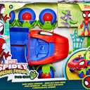 Spidey and his Amazing Friends Marvel Dino-Webs Crawler Toy Car Playset, Spider-Man & Goblin Raptor 4-Inch Action Figures, Kids Ages 3 & Up, 4.016 inches