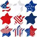 Seajan 200 Pcs 4th of July Star Cutouts with 400 Adhesive Dots Patriotic Star Cutouts Patriotic Stars Decorations Red White Blue Stars Accents for Independence Day Memorial Day Bulletin Board Decor