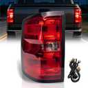 VPIMOZO Rear Tail Light Assembly Compatible With 2014-2015 Chevy Silverado 1500 2500HD 3500HD 2015 Sierra 3500HD Left Driver Side With Bulb & Harness Replacement GM2800261 GM2801261