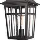 Darkaway Large Outdoor Post Lights Lamp Post Light Fixture, 17inch Waterproof Aluminum Post Lamp with Glass, Fence Deck Lighting for Garden, Patio, Pathway (LargeBlack)